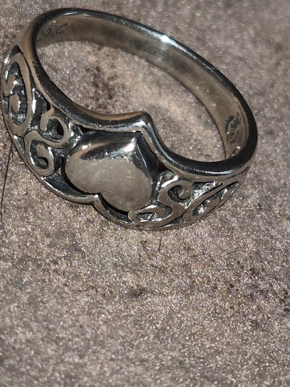 Premier Designs 925 Sterling Silver Heart Filigree Ring Size 8 3.7g